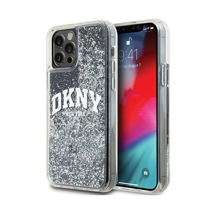 DKNY DKHCP12MLBNAEK iPhone 12/12 Pro6.1" czarny/black hardcase Liquid Glitter Big Logo na NearMe.pl