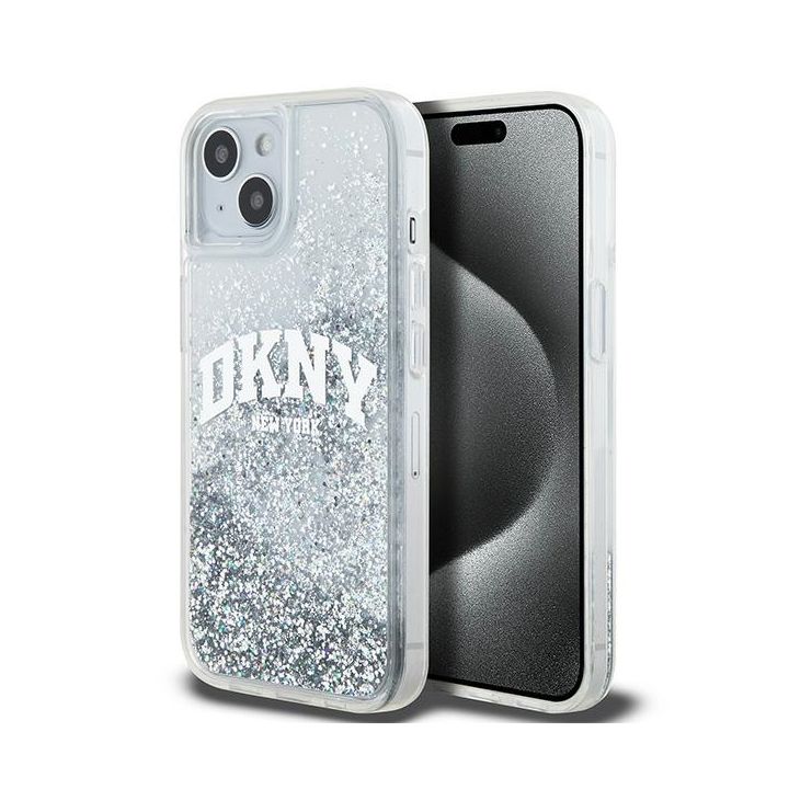 DKNY DKHCP15SLBNAET iPhone 15 / 14 / 136.1" biały/white hardcase Liquid Glitter Big Logo na NearMe.pl