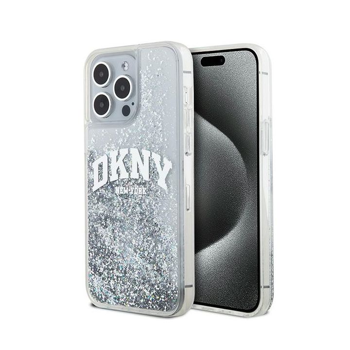 DKNY DKHCP15XLBNAET iPhone 15 Pro Max6.7" biały/white hardcase Liquid Glitter Big Logo na NearMe.pl