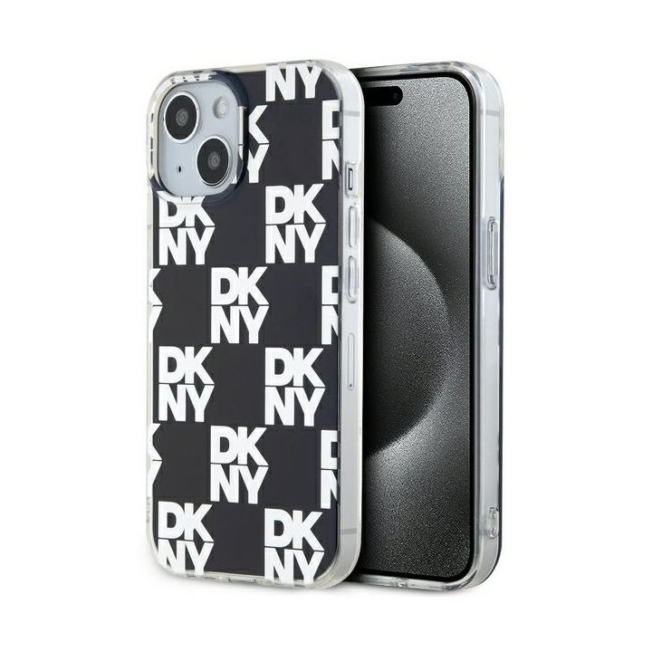 DKNY DKHCP15MHDLCEK iPhone 15 Plus /14 Plus 6.7" czarny/black hardcase IML Checkered Mono Pattern na NearMe.pl