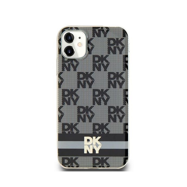 DKNY DKHMN61HCPTSK iPhone 11 / Xr6.1" czarny/black hardcase IML Checkered Mono Pattern & Printed Stripes MagSafe na NearMe.pl