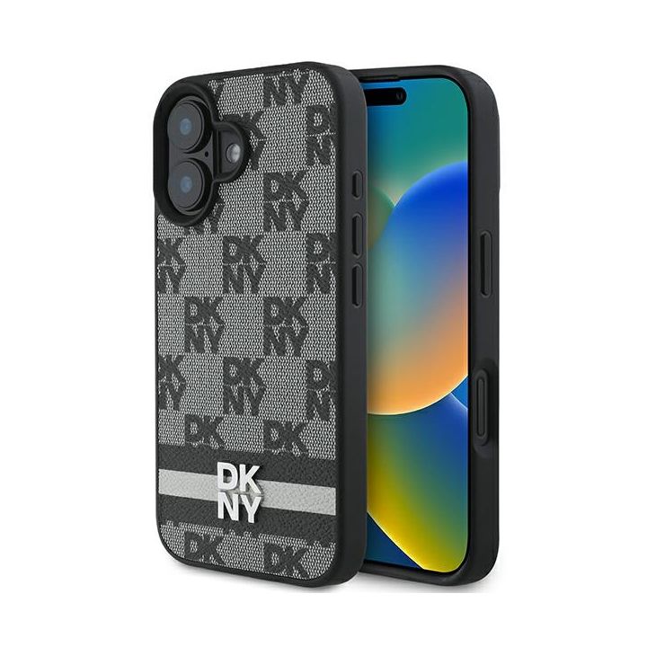 DKNY DKHCP16SPCPTSSK iPhone 16 6.1"6.1" czarny/black hardcase Checkered Pattern & Printed Stripes na NearMe.pl