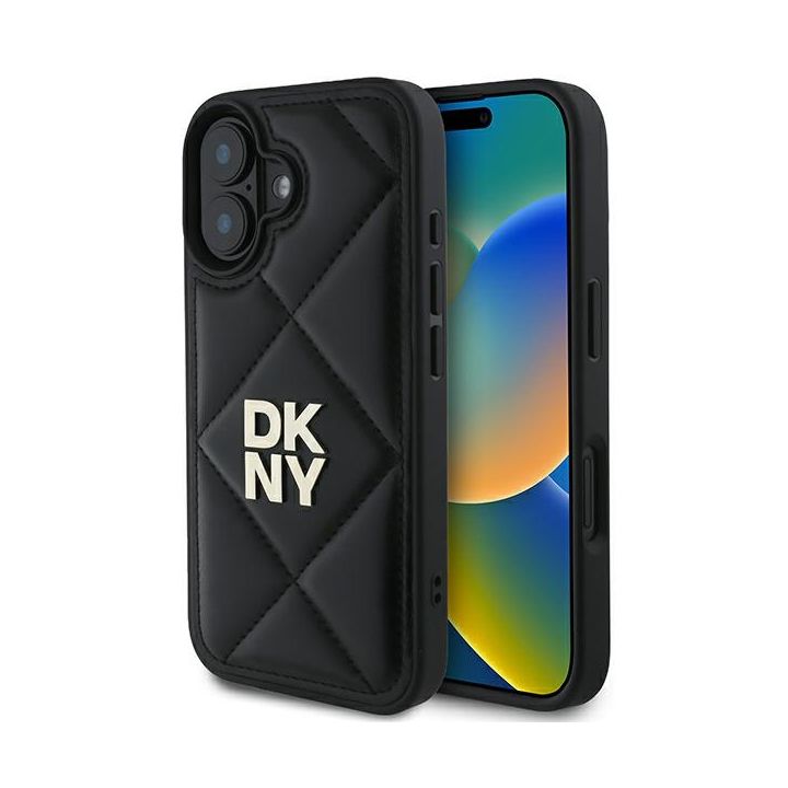 DKNY DKHCP16SPQDSLK iPhone 16 6.1"czarny/black Quilted Stack Logo na NearMe.pl