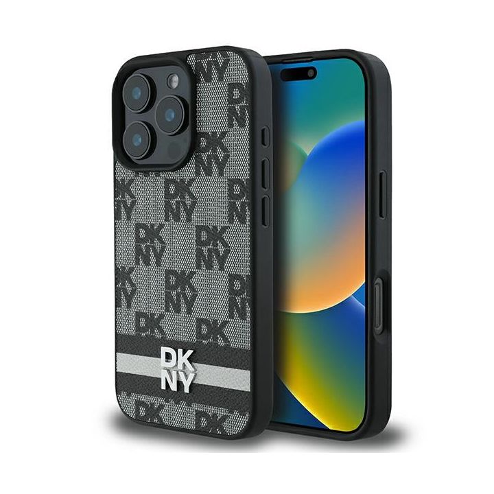 DKNY DKHCP16XPCPTSSK iPhone 16 Pro Max6,9" czarny/black hardcase Checkered Pattern & Printed Stripes na NearMe.pl