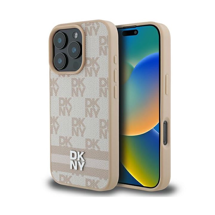 DKNY DKHCP16XPCPTSSP iPhone 16 Pro Max6.9" różowy/pink hardcase Checkered Pattern & Printed Stripes na NearMe.pl