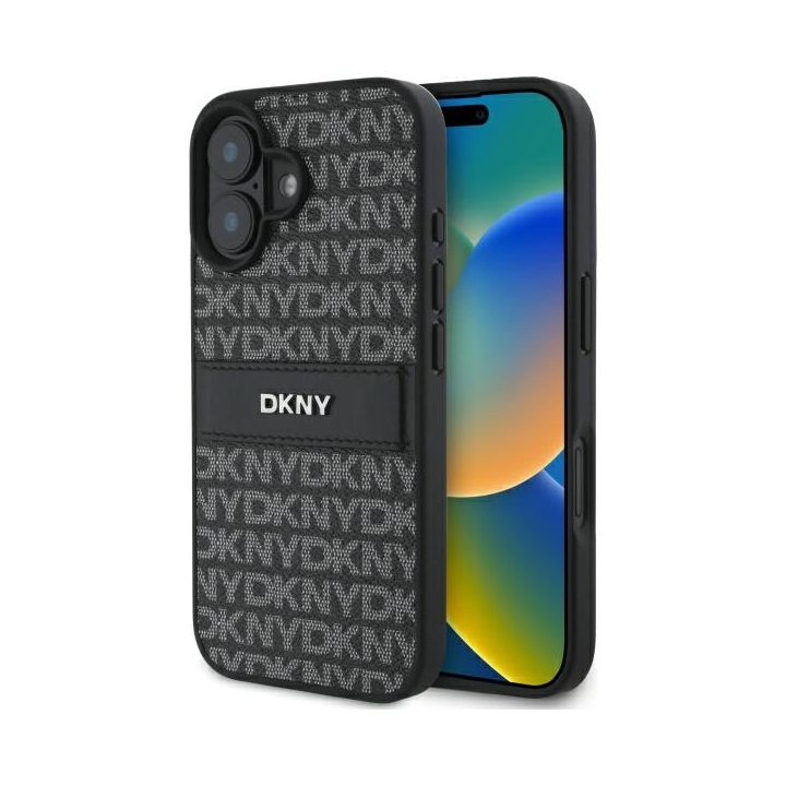 DKNY DKHCP16SPRTHSLK iPhone 16 6.1" czarny/black hardcase Texture Pattern Tonal Stripe na NearMe.pl