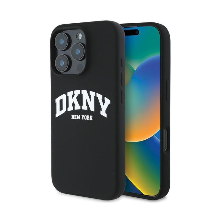 DKNY DKHMP16XSNYACH iPhone 16 Pro Max6.9" czarny/black hardcase Silicone White Printed Logo MagSafe na NearMe.pl