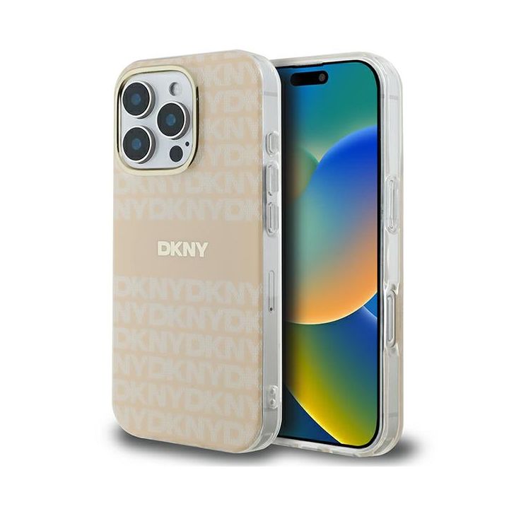 DKNY DKHMP16LHRHSEP iPhone 16 Pro 6.3"różowy/pink hardcase Repeat texture patern & Stripe MagSafe na NearMe.pl