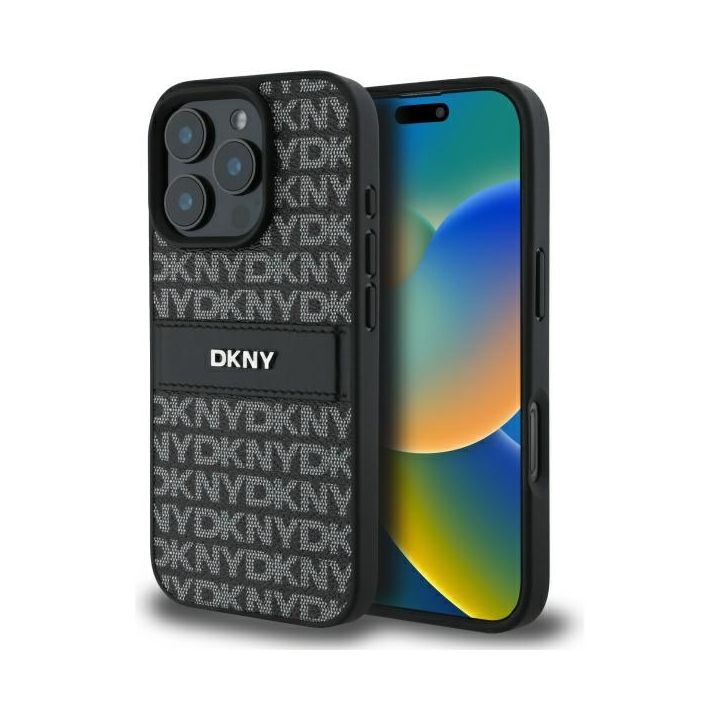 DKNY DKHCP16LPRTHSLK iPhone 16 Pro 6.3" czarny/black hardcase Texture Pattern Tonal Stripe na NearMe.pl