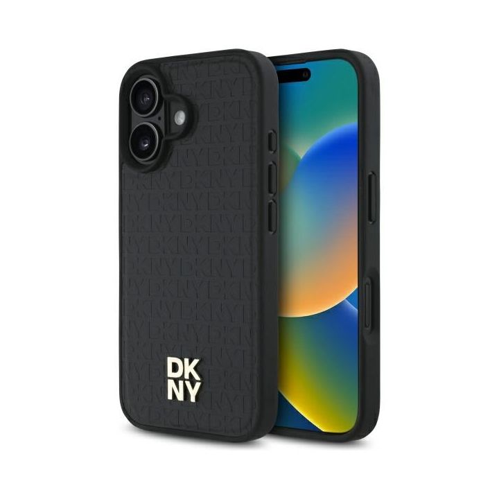DKNY DKHMP16SPSHRPSK iPhone 16 6.1"      hardcase czarny/black Repeat Pattern Stack Logo MagSafe na NearMe.pl