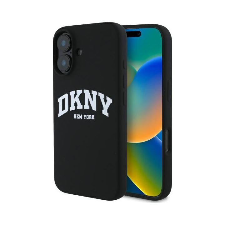 DKNY DKHMP16SSNYACH iPhone 16 6.1"       czarny/black hardcase Silicone White Printed Logo MagSafe na NearMe.pl