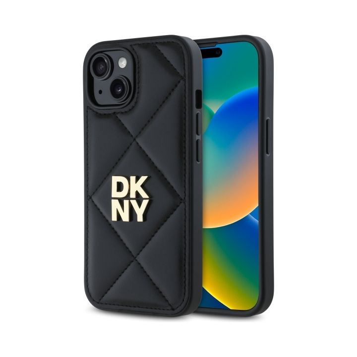 DKNY DKHCP15SPQDSLK iPhone 15 6.1"       czarny/black Quilted Stack Logo na NearMe.pl