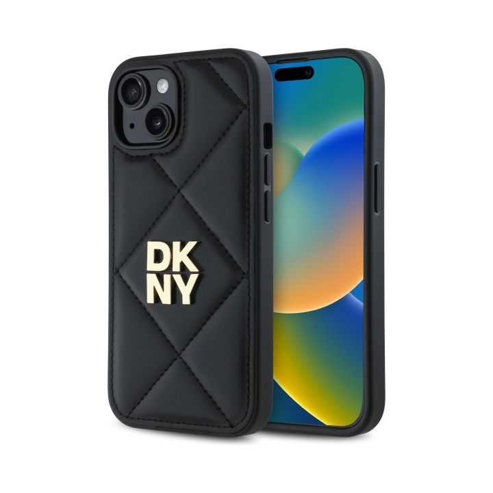 DKNY DKHCP14SPQDSLK iPhone 14 6.1"       czarny/black Quilted Stack Logo na NearMe.pl