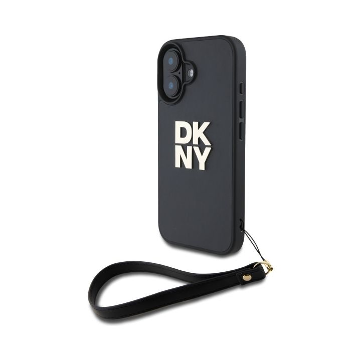 DKNY DKHCP16SPBSWSK iPhone 16 6.1"       czarny/black hardcase Wrist Strap Stock Logo na NearMe.pl