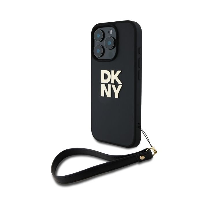 DKNY DKHCP16LPBSWSK iPhone 16 Pro 6.3"   czarny/black hardcase Wrist Strap Stock Logo na NearMe.pl