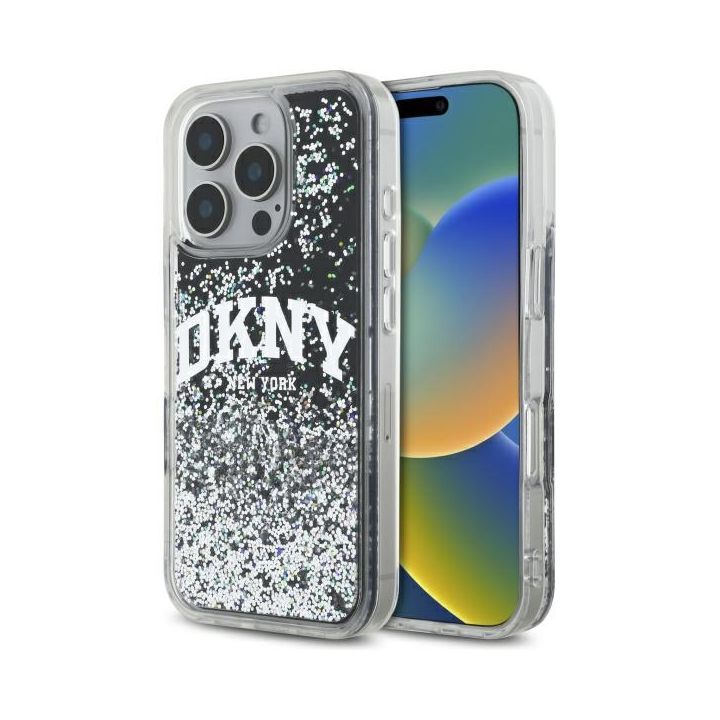 DKNY DKHCP16LLBNAEK iPhone 16 Pro 6.3"   czarny/black hardcase Liquid Glitter Arch Logo na NearMe.pl