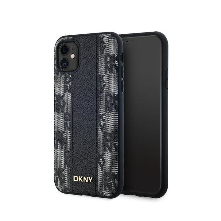 DKNY DKHMN61PCPVSLK iPhone 11 / Xr6.1" czarny/black hardcase Leather Checkered Mono Pattern MagSafe na NearMe.pl