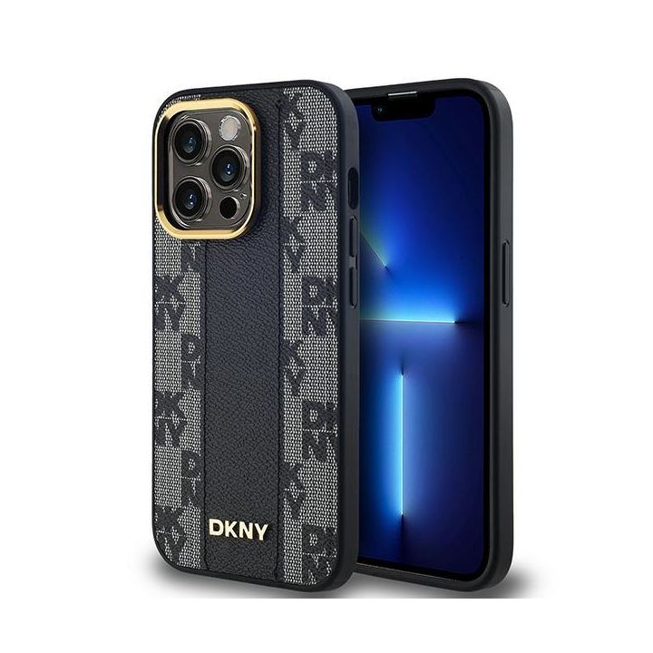 DKNY DKHMP13LPCPVSLK iPhone 13 Pro / 136.1" czarny/black hardcase Leather Checkered Mono Pattern MagSafe na NearMe.pl