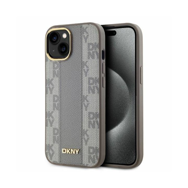 DKNY DKHMP15SPCPVSLE iPhone 156.1" beżowy/beige hardcase Leather Checkered Mono Pattern MagSafe na NearMe.pl