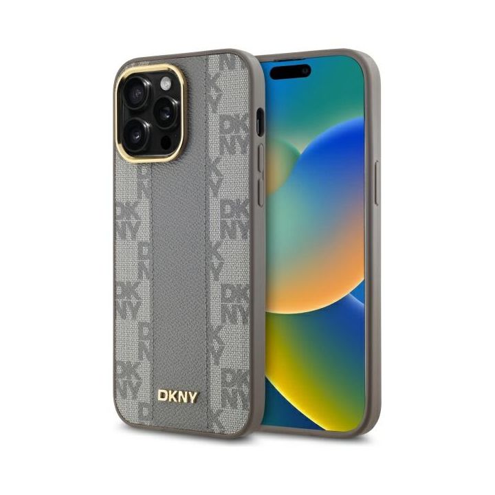 DKNY DKHMP14XPCPVSLE iPhone 14 Pro Max6.7" beżowy/beige hardcase Leather Checkered Mono Pattern MagSafe na NearMe.pl