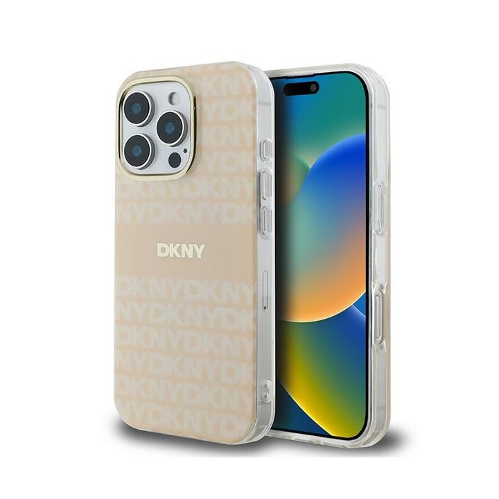 DKNY DKHMP16XHRHSEP iPhone 16 Pro Max    6.9" różowy/pink hardcase Repeat Texture Pattern With Stripe MagSafe na NearMe.pl