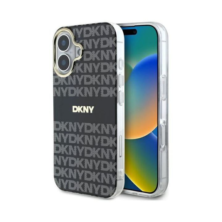 DKNY DKHMP16SHRHSEK iPhone 16 6.1"       czarny/black hardcase Repeat Texture Pattern With Stripe na NearMe.pl