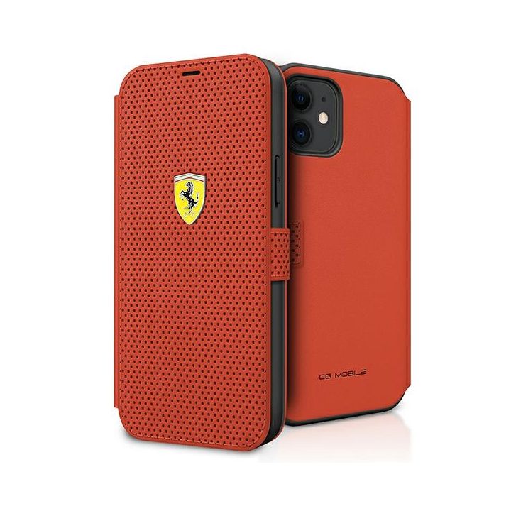 Ferrari FESPEFLBKP12SRE iPhone 12 mini 5,4" czerwony/red book On Track Perforated na NearMe.pl