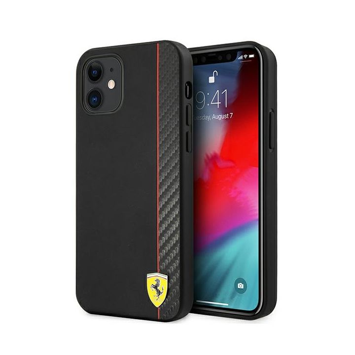Ferrari FESAXHCP12SBK iPhone 12 mini5,4" czarny/black hardcase On Track Carbon Stripe na NearMe.pl
