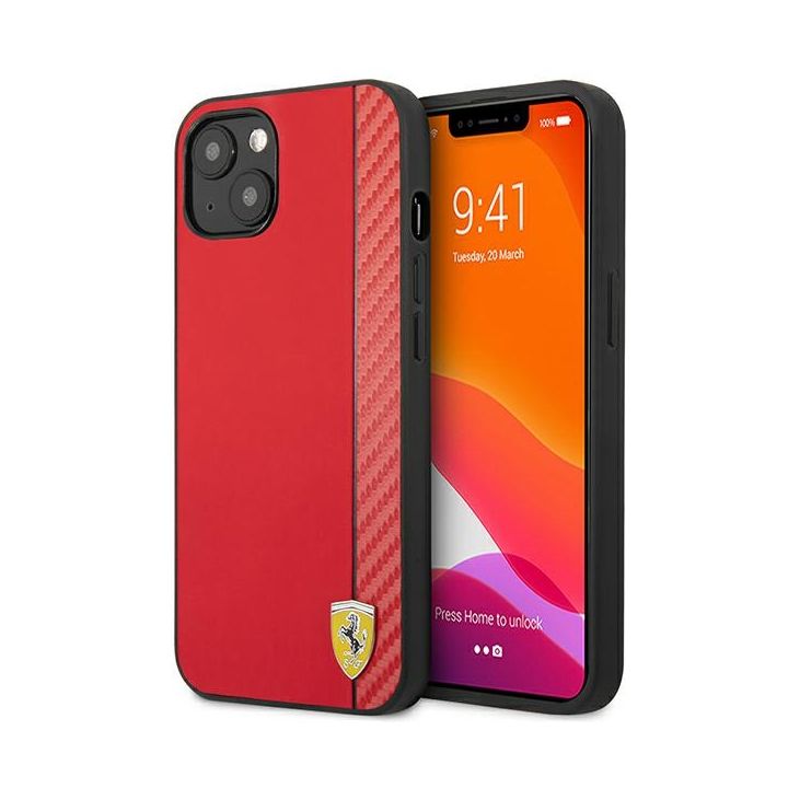 Ferrari FESAXHCP13SRE iPhone 13 mini5,4" czerwony/red hardcase On Track Carbon Stripe na NearMe.pl