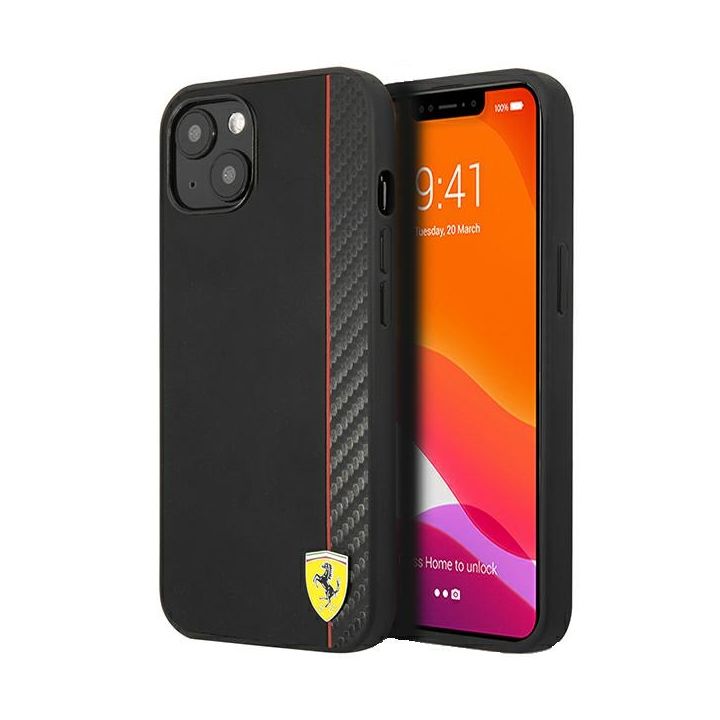 Ferrari FESAXHCP13SBK iPhone 13 mini 5,4" czarny/black hardcase On Track Carbon Stripe na NearMe.pl