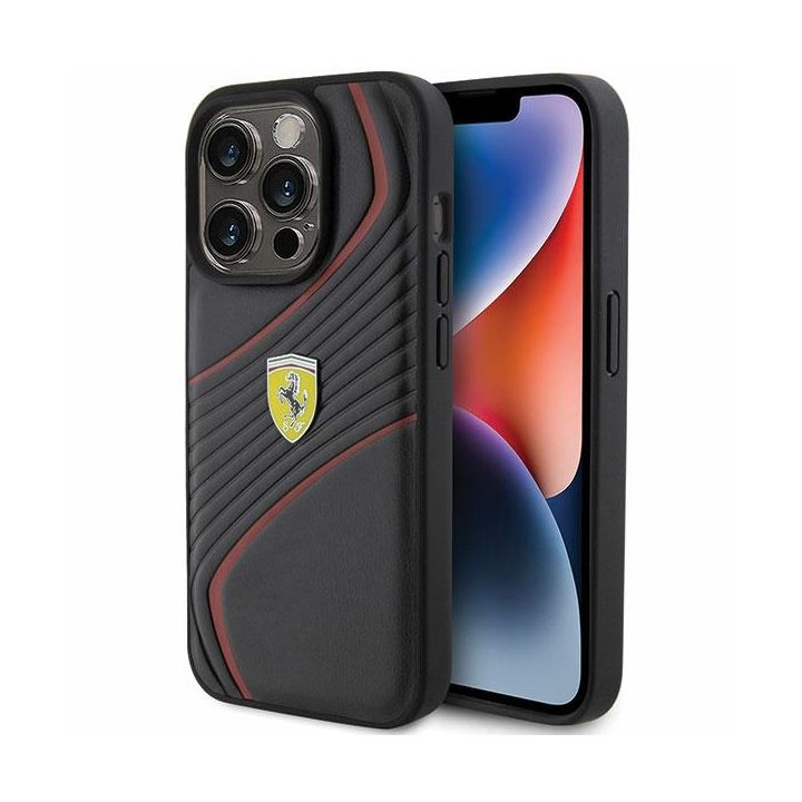 Ferrari FEHCP15LPTWK iPhone 15 Pro 6.1" czarny/black hardcase Twist Metal Logo na NearMe.pl