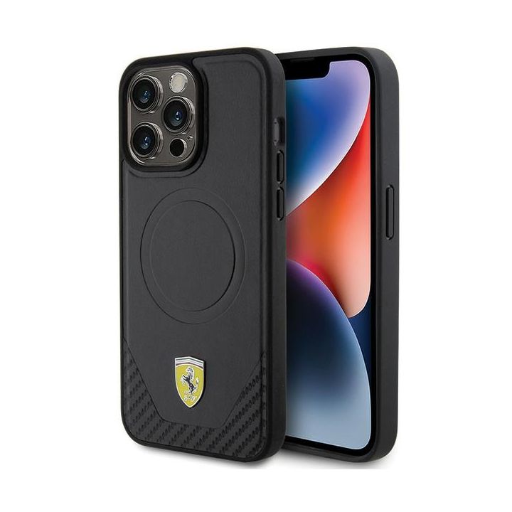 Ferrari FEHMP15XPTEK iPhone 15 Pro Max 6.7" czarny/black hardcase Carbon Metal Logo MagSafe na NearMe.pl
