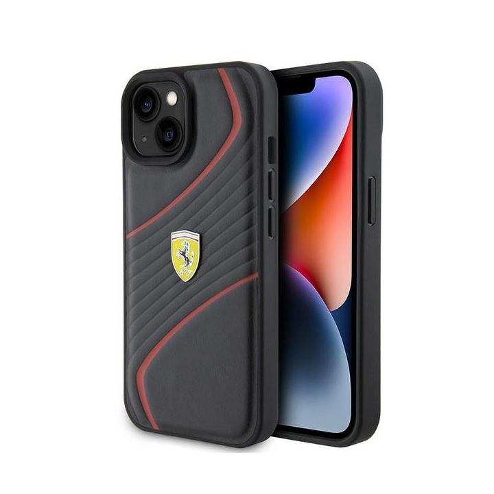 Ferrari FEHCP15SPTWK iPhone 15 / 14 / 13 6.1" czarny/black hardcase Twist Metal Logo na NearMe.pl