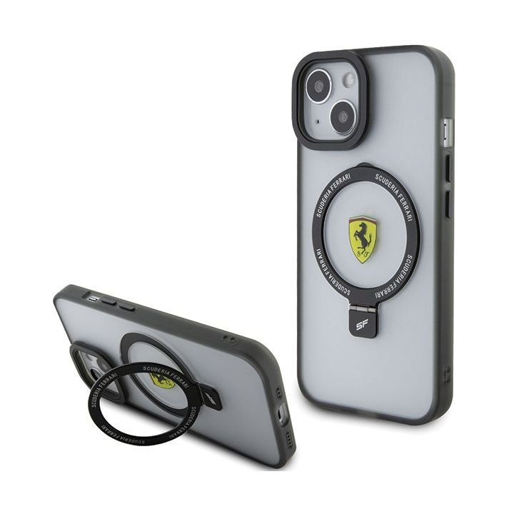Ferrari FEHMP15SUSCAK iPhone 15 / 14 / 13 6.1" czarny/black hardcase Ring Stand 2023 Collection MagSafe na NearMe.pl