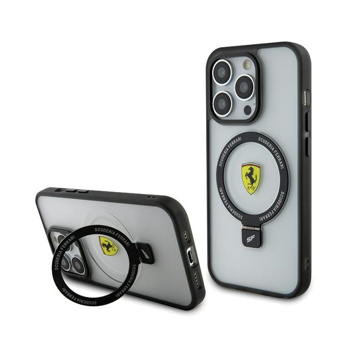 Ferrari FEHMP15LUSCAH iPhone 15 Pro 6.1" transparent hardcase Ring Stand 2023 Collection MagSafe na NearMe.pl