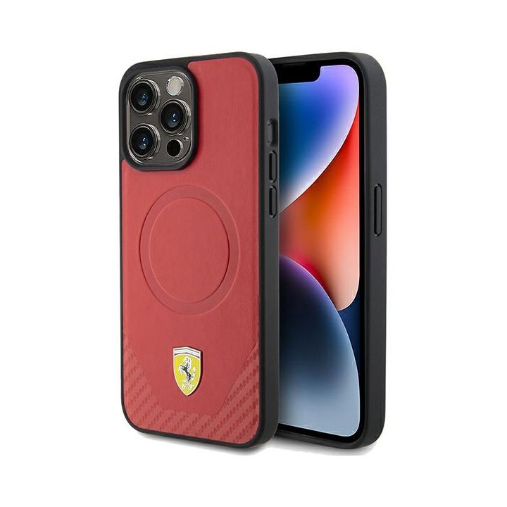 Ferrari FEHMP15LPTER iPhone 15 Pro 6.1" czerwony/red hardcase Carbon Metal Logo MagSafe na NearMe.pl