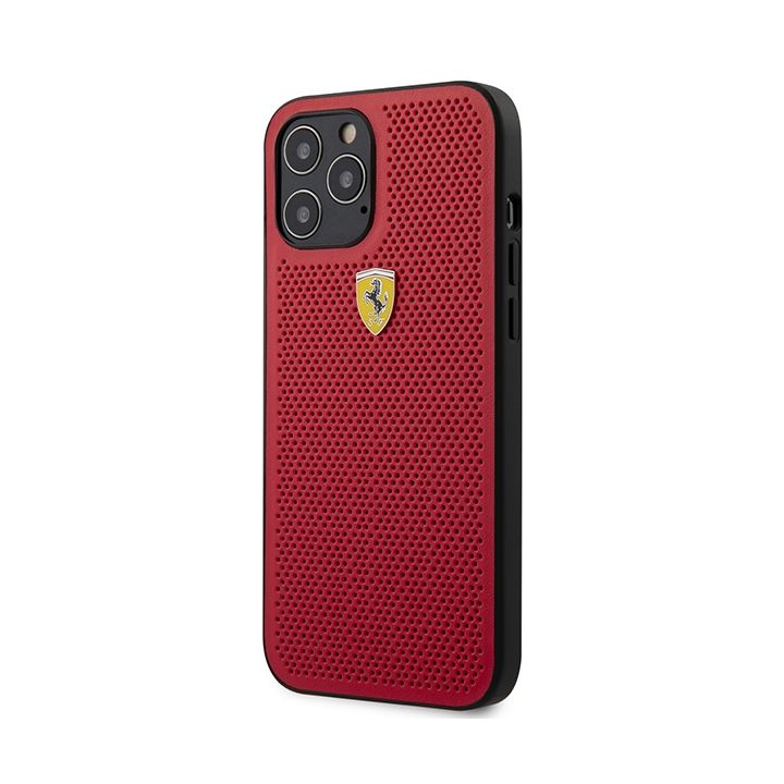 Ferrari FESPEHCP12LRE iPhone12 Pro Max 6,7" czerwony/red hardcase On Track Perforated na NearMe.pl