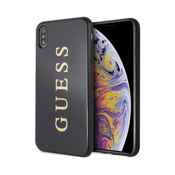 Guess GUHCI65TGGGBK iPhone Xs Maxczarny/black hard case Classic Double Layer Glitter na NearMe.pl