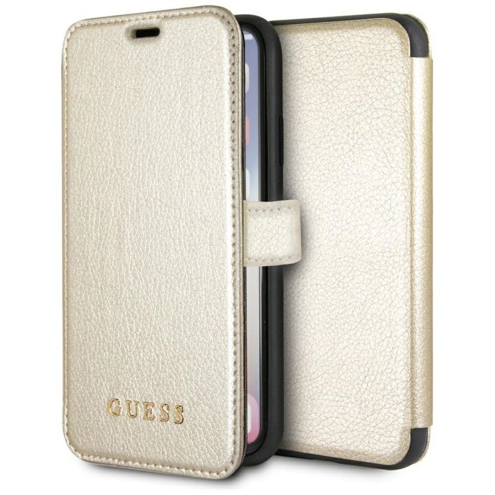 Guess GUFLBKPXIGLGO iPhone X/Xs gold/złoty book Iridescent na NearMe.pl