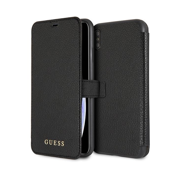 Guess GUFLBKI65IGLBK iPhone Xs Max black/czarny book Iridescent na NearMe.pl
