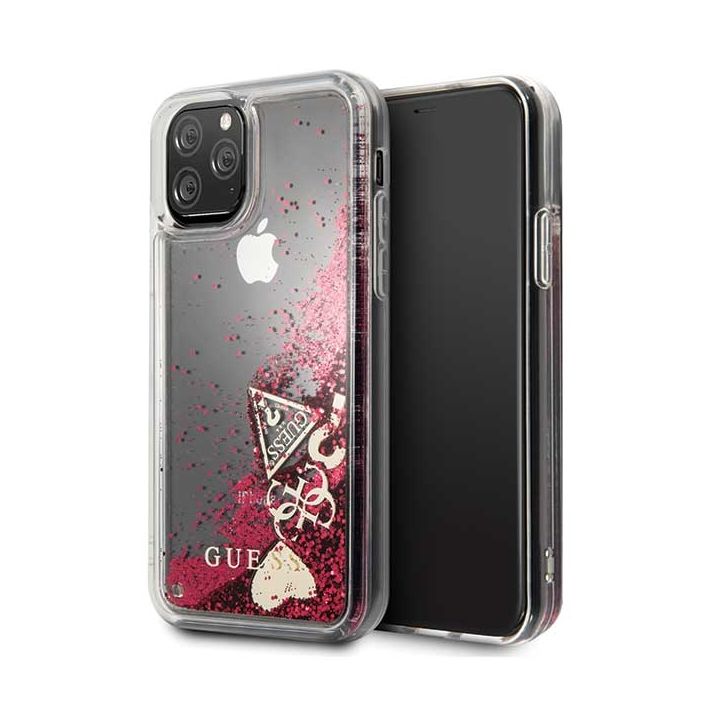 Guess GUHCN58GLHFLRA iPhone 11 Pro 5,8"raspberry hard case Glitter Hearts na NearMe.pl
