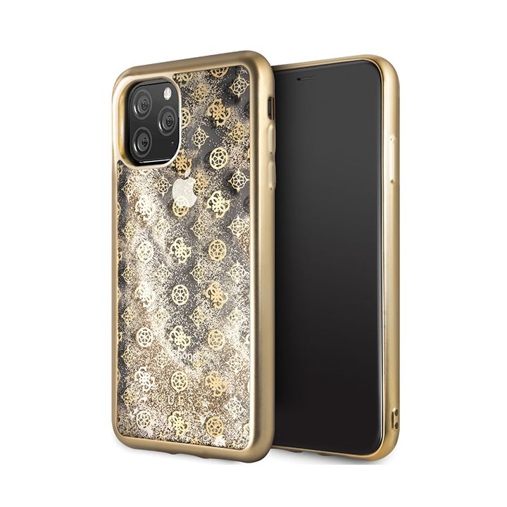 Guess GUHCN65PEOLGGO iPhone 11 ProMax złoty/gold hard case 4G Peony Liquid Glitter na NearMe.pl