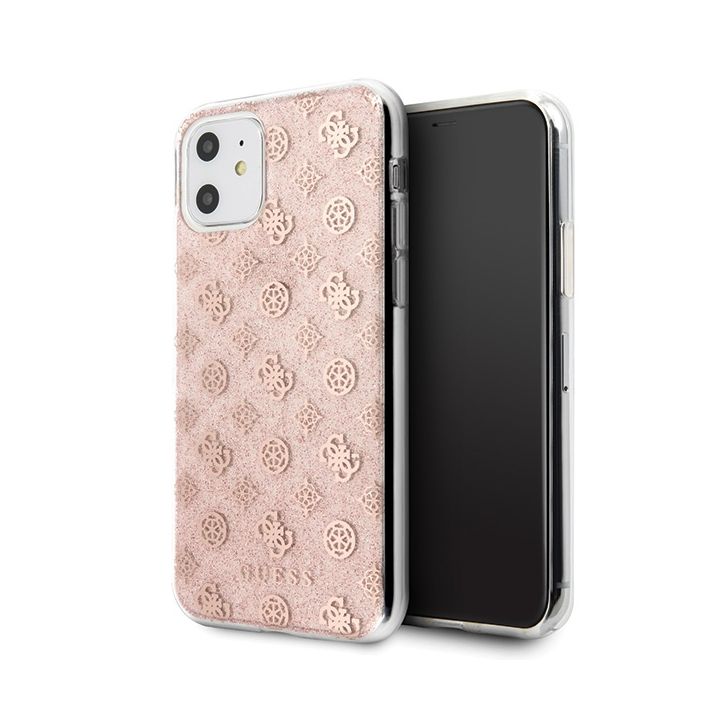 Guess GUHCN61TPERG iPhone 11 6,1" / Xrróżowy/pink hard case 4G Peony Glitter na NearMe.pl