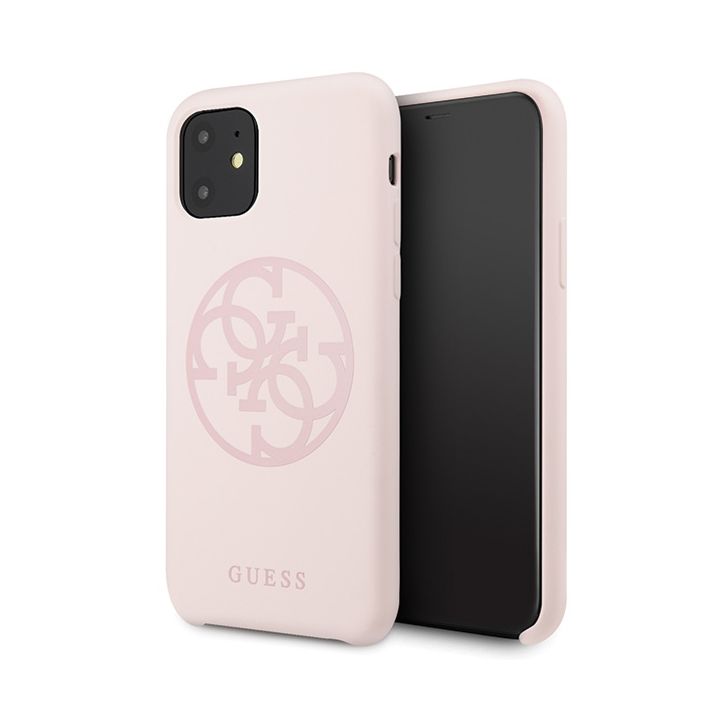 Guess GUHCN61LS4GLP iPhone 11 6,1 / Xrlight pink/jasnoróżowy hard case Silicone 4G Tone On Tone na NearMe.pl