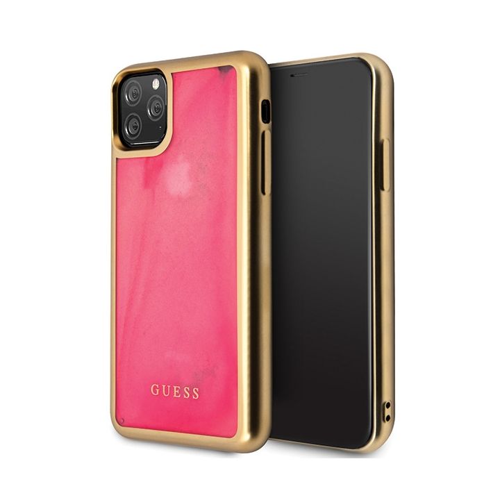 Guess GUHCN65GLTRPI iPhone 11 Pro Maxróżowy/pink hard case Glow in the Dark Sand Matte na NearMe.pl