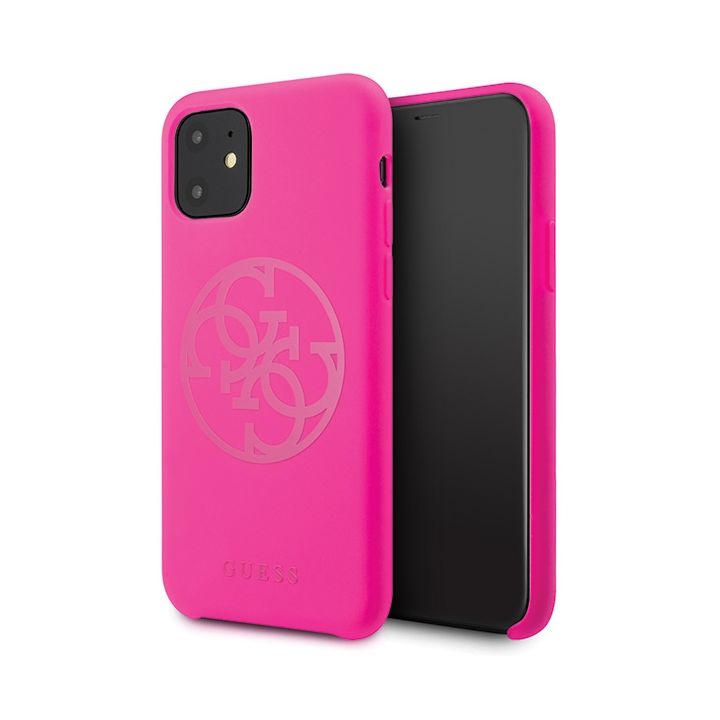 Guess GUHCN61LS4GFU iPhone 11 6,1" / Xrfuksja/fuchsia hard case Silicone 4G Tone On Tone na NearMe.pl