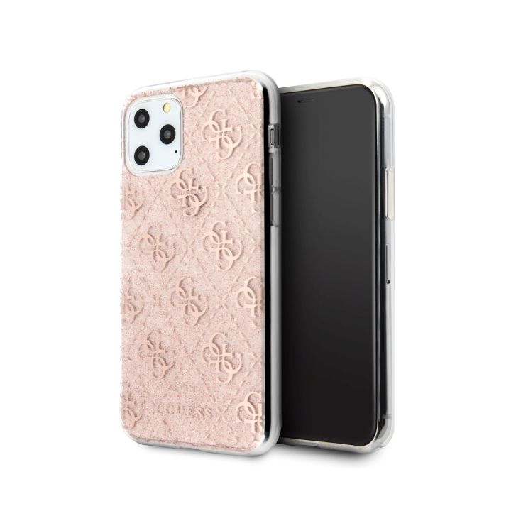 Guess GUHCN58PCU4GLPI iPhone 11 Proróżowy/pink hard case 4G Glitter na NearMe.pl