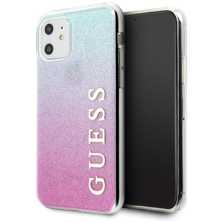 Guess GUHCN61PCUGLPBL iPhone 11 różowo-niebieski/pink blue hard case Glitter Gradient na NearMe.pl