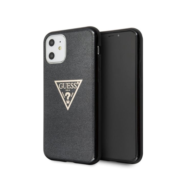 Guess GUHCN61SGTLBK iPhone 11 6,1" / Xrczarny/black hard case Glitter Triangle na NearMe.pl