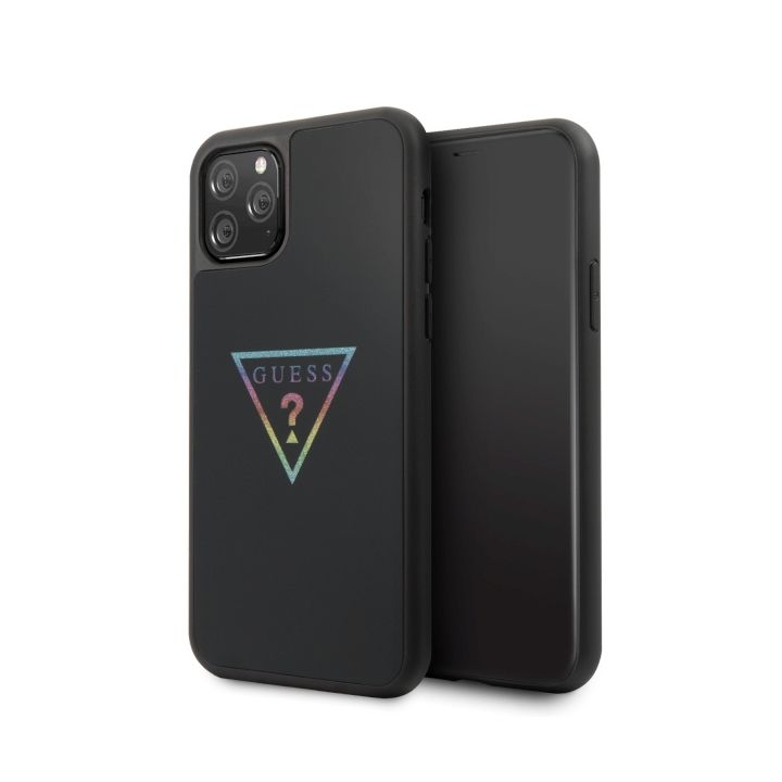 Guess GUHCN58TRMLBK iPhone 11 Proczarny/black hard case Triangle Glitter na NearMe.pl